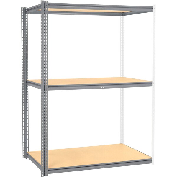 Global Industrial High Cap. Add-On Rack 60Wx36Dx60H 3 Levels Wood Deck 1300 Lb. Per Level GRY 581038GY - main